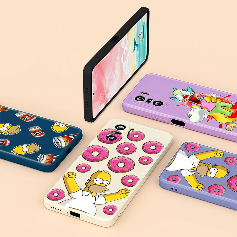 

Anime The Simpsons Liquid Silicone Soft Capa For Redmi 9 8A 8 7 5 4X 9AT 9A 9i K40 K30 K30i 10X 9T 9C Pro Plus Phone Case