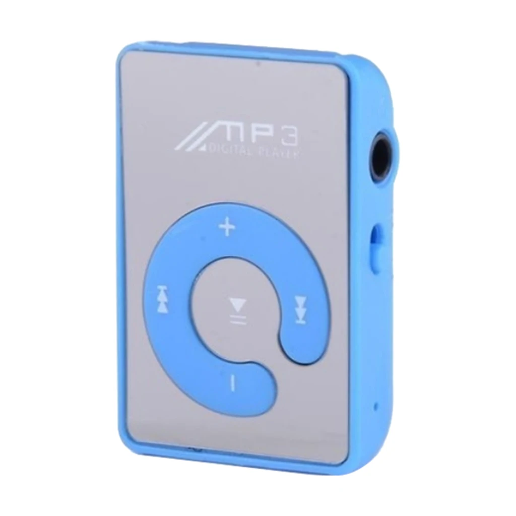 Blue Модный портативный мини MP3 плеер с зажимом, поддержка 8 ГБ, MicroSD TF, кардслик, стильный дизайн, спортивный зеркальный портативный MP3 плеер, мини - Цвет: Blue