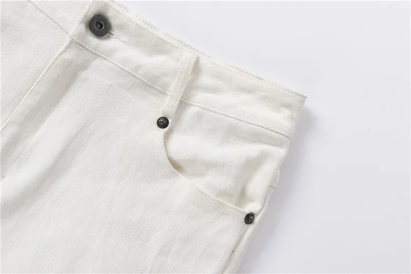 

Miu 2021 Summer New Style Commuter High Waist Light Color Wide Leg Pants Cotton Denim Shorts Washed Jeans Women