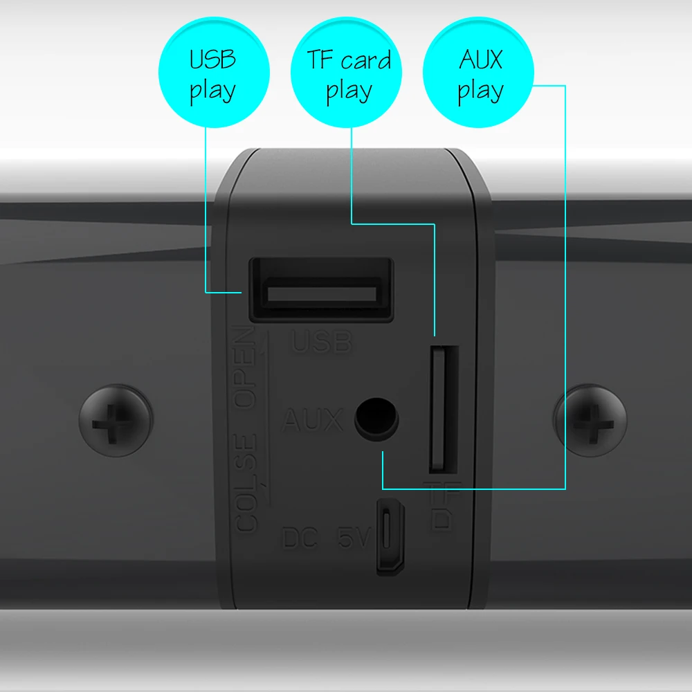 Беспроводная звуковая панель 20 Вт Bluetooth стереоколонка сабвуфер музыкальный