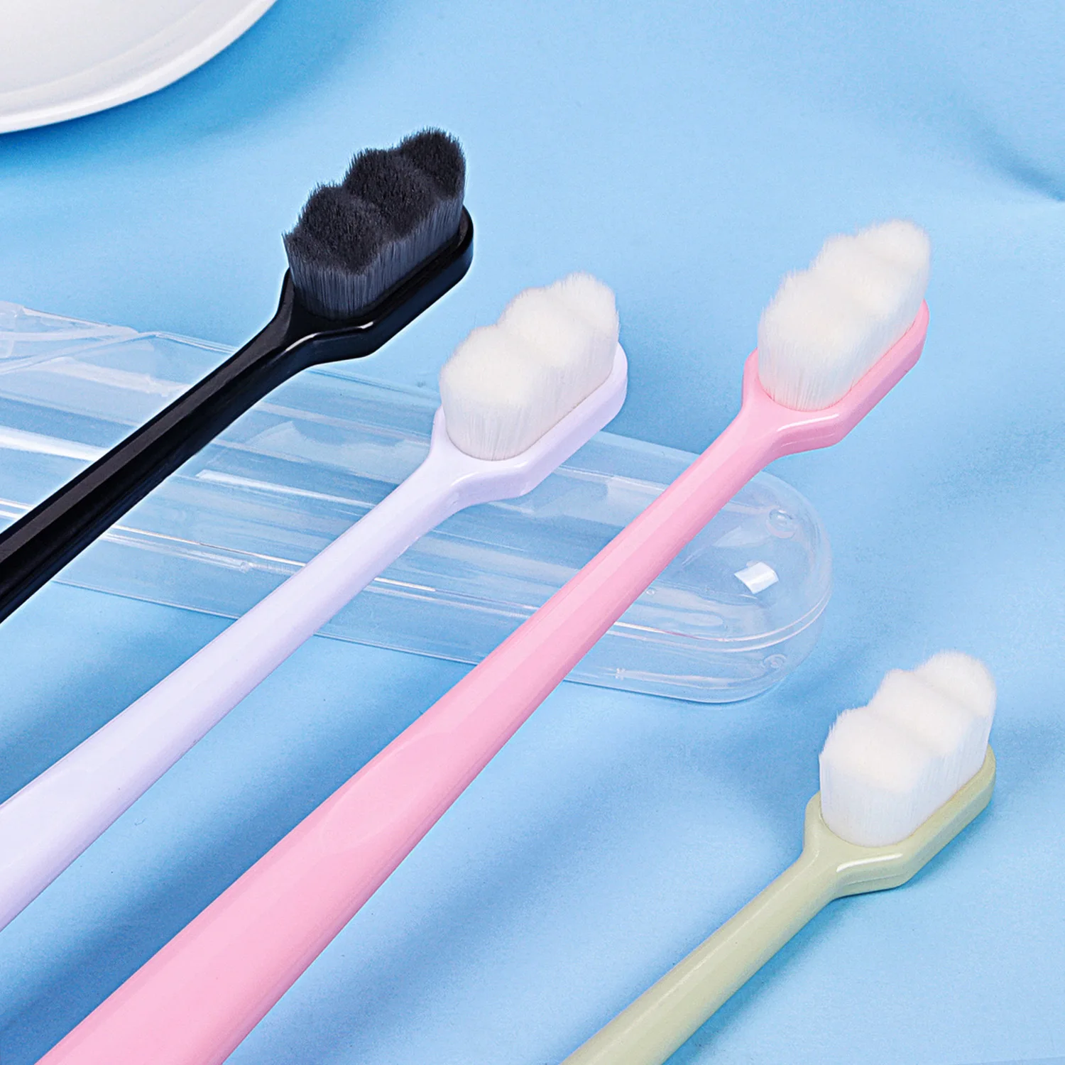 

1PC Ultra-fine Soft Toothbrush Adult Tooth Brush Teeth Deep Cleaning Portable Travel Dental Oral Care Brush