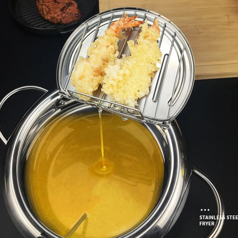 Японская глубокая сковорода с термометром и крышкой 2020 новая кухонная для жарки