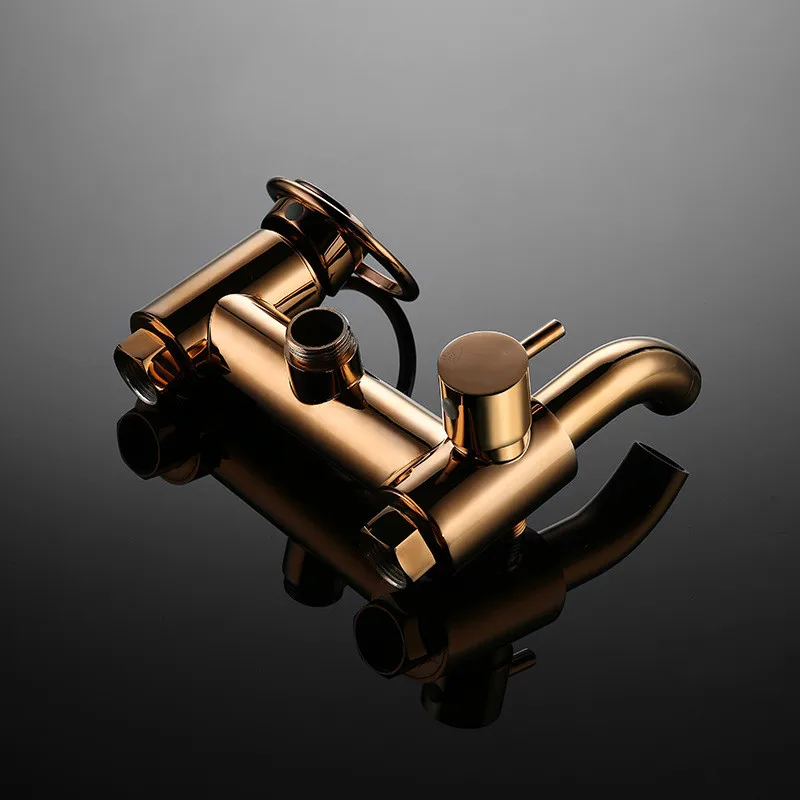 Набор для душа ванной комнаты матовый цвет розового золота латунный смеситель