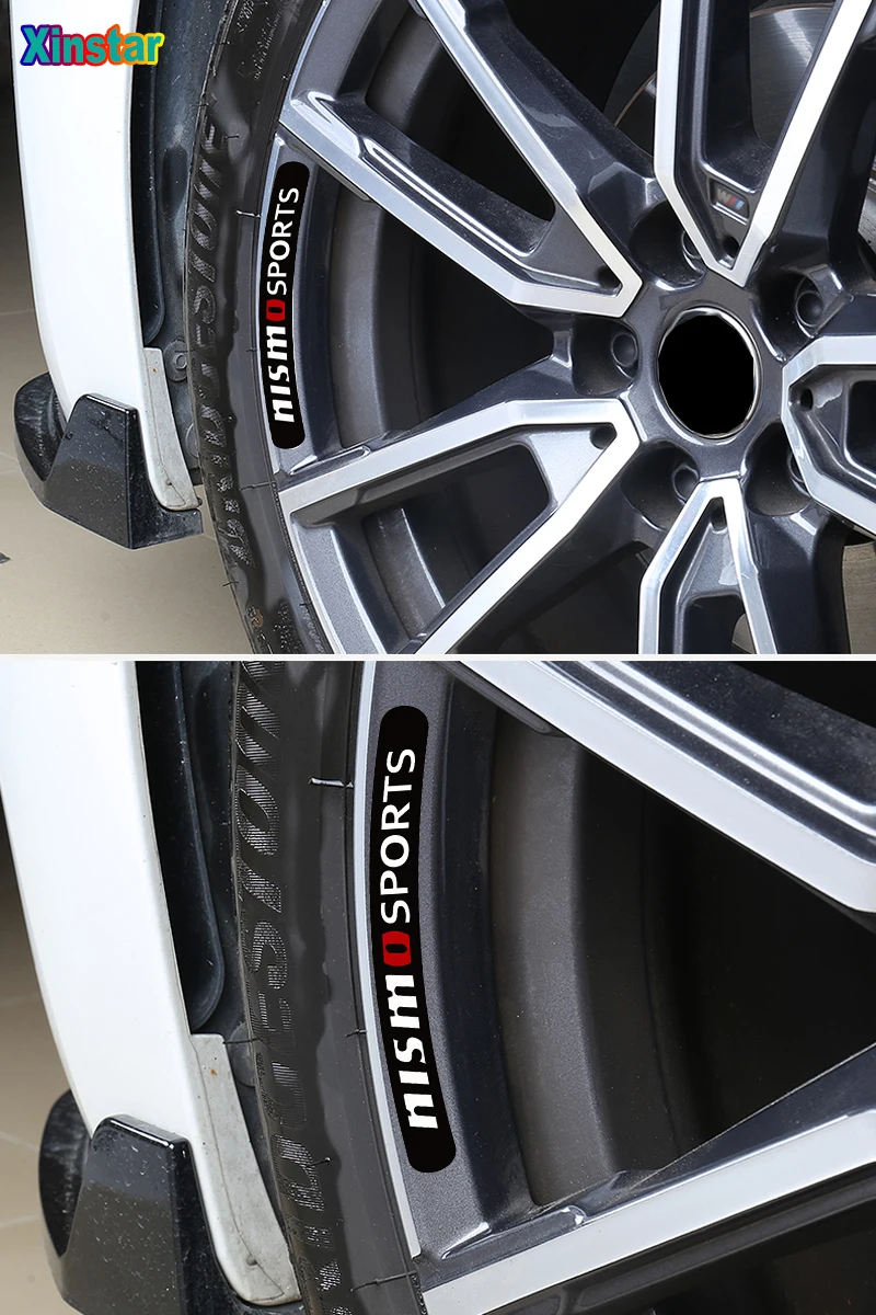 4 шт. nismo автомобиль наклейки для колес Nissan Tiida Sunny QASHQAI кольцо марта LIVINA TEANA X TRAI|stickers