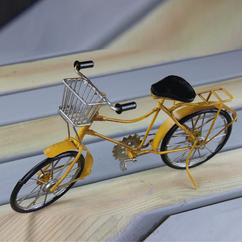 

32x9x20cm Handmade Old Iron Crafts Bicycle Model Diecast Cycling Bike Model Ornaments Collection Bicycle Model Children Toys