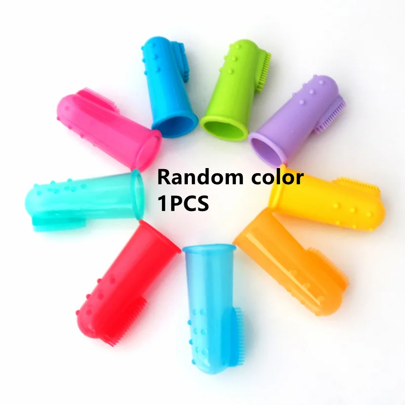 Random1pcs Новинка, резиновая зубная щетка для домашних животных, игрушки для собак, защита окружающей среды, силиконовая перчатка для собак и кошек, чистящие зубы, товары для домашних животных - Цвет: Random1pcs