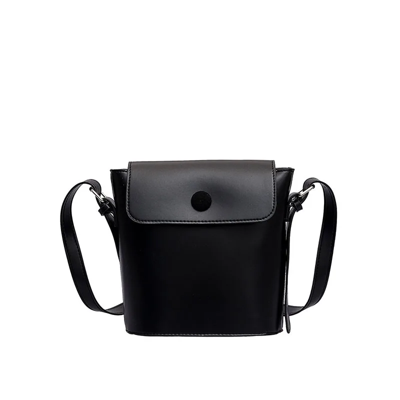 

2020 New Bucket Bag Women's Fashion Simple Buckle Shoulder Retro Solid Color Lady Bag Crossbody bags for women