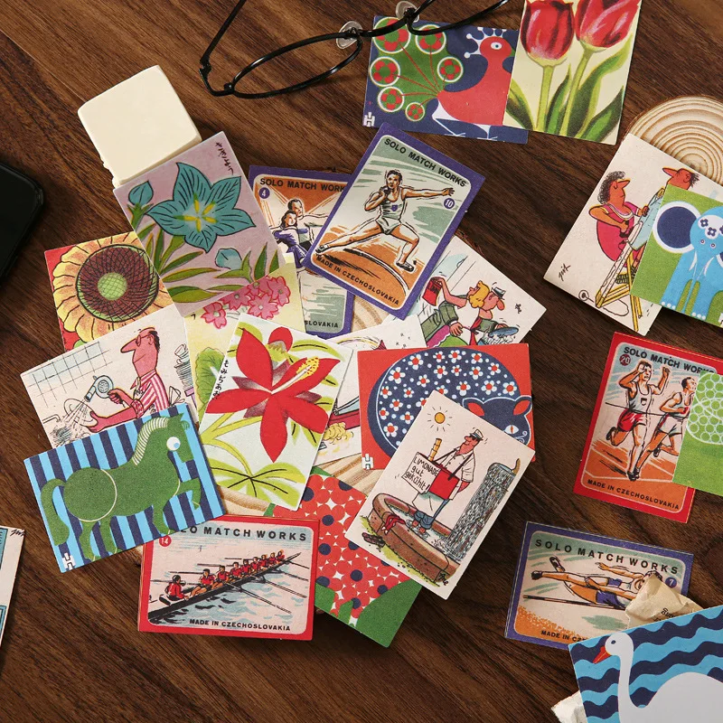

40pcs/Pack Colorful Life Decor Stickers Scrapbooking DIY Diary Album Retro Stick Lable Kawaii Stationery