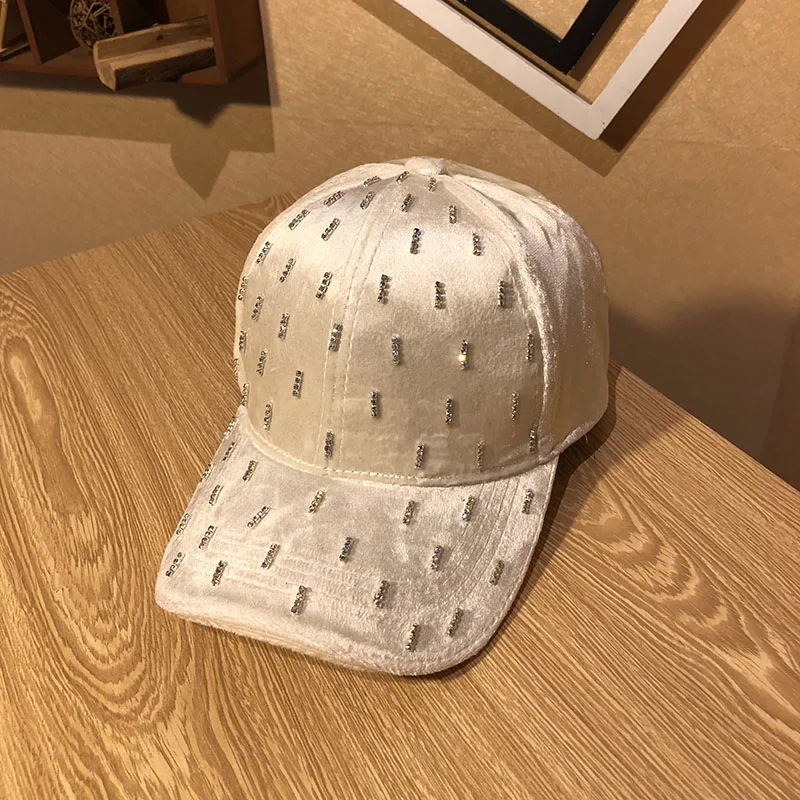 Стразы в форме капли воды бейсбольная шапка из норкового волоса с кристаллами