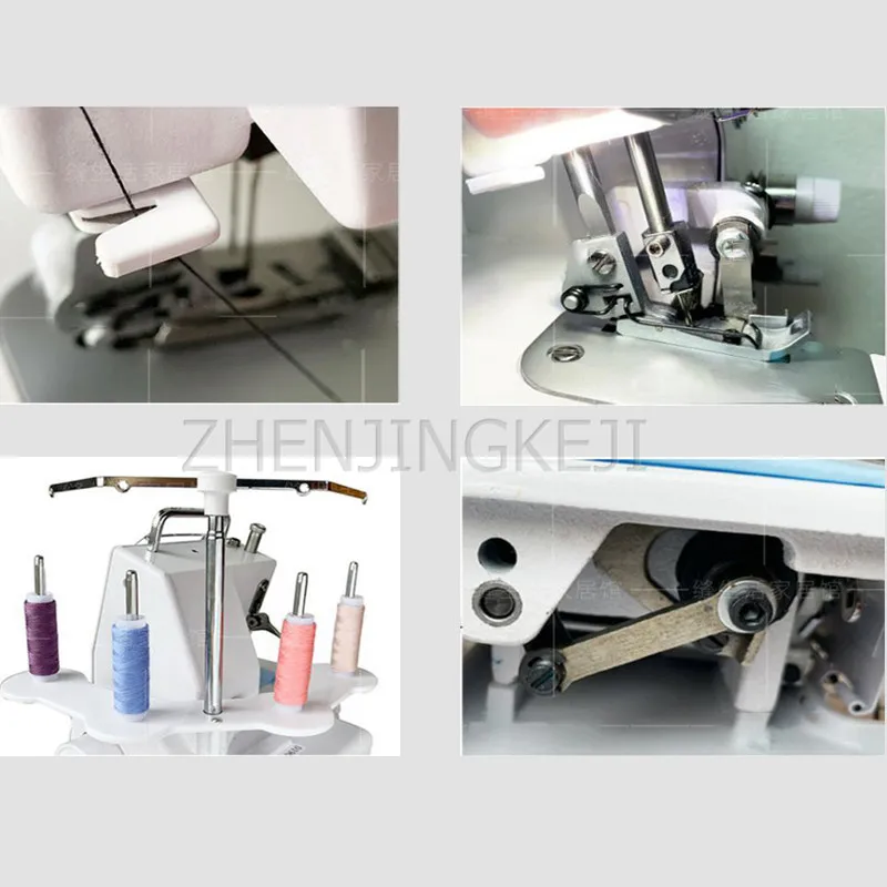 

Home Small Flat Seaming Machine 220V Electric Desktop T -shirt Neckline Cuff Hem Seaming Stitching Sewing equipment With Light
