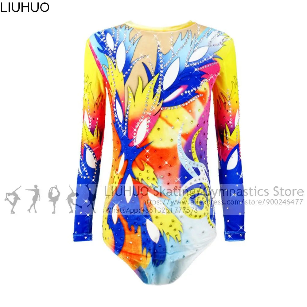 

Трико LIUHUO для аэробики для девочек и мальчиков, гимнастическое трико, детское платье для выступлений, женские танцевальные костюмы