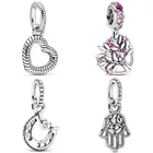 Женский браслет из серебра 925 пробы, с подвеской-бусиной