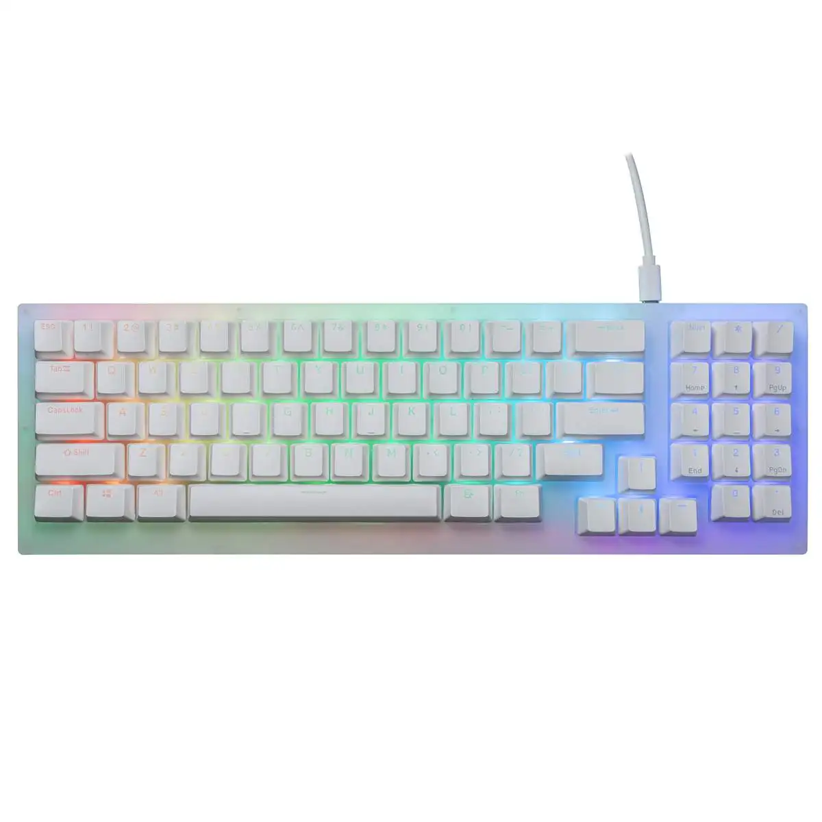 gamakay k77 77 keys hot swappable mechanical gaming keyboard rgb tyce c wired gateron switch nkro translucent glass base 32k rom free global shipping