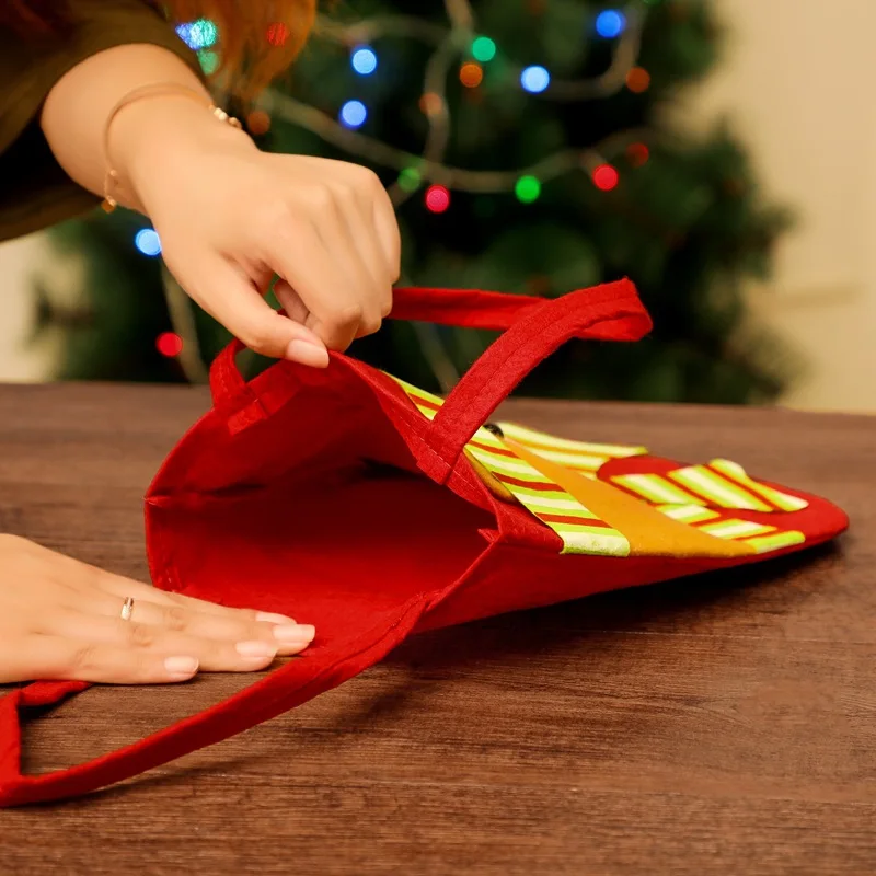 4pcs Christmas Elk Santa Tote Apple Bag Gift Eve Non-woven | Багаж и сумки