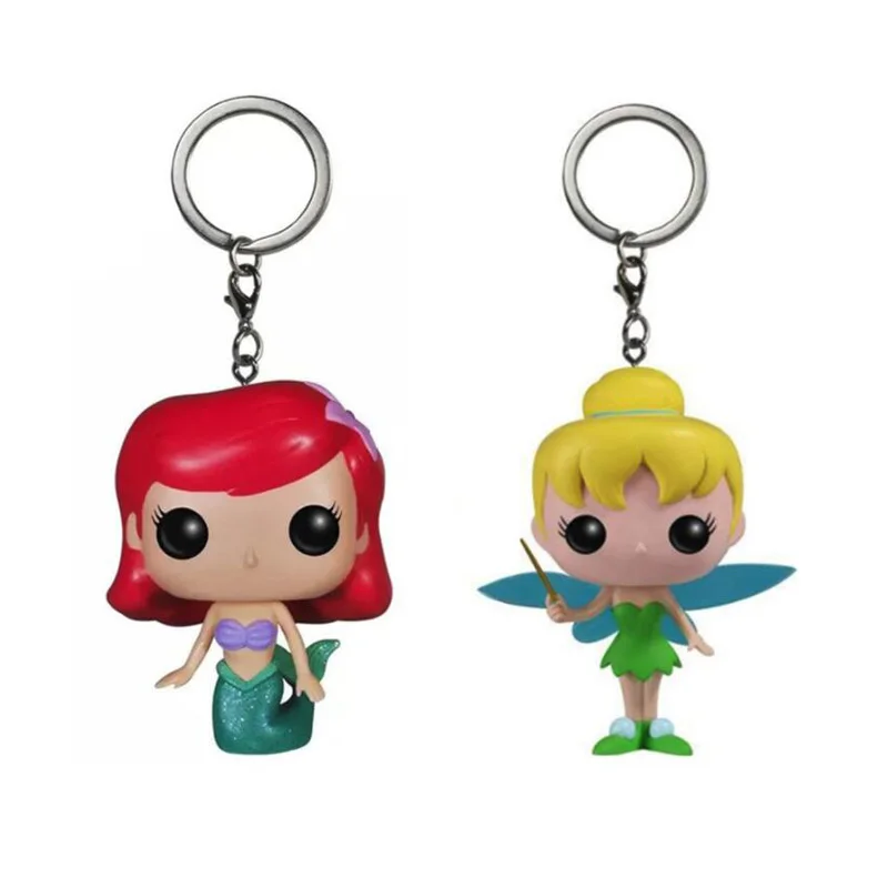 

Princess Ariel Tinker Bell Vinyl Keychain PVC Action Figure Collection Model Toys