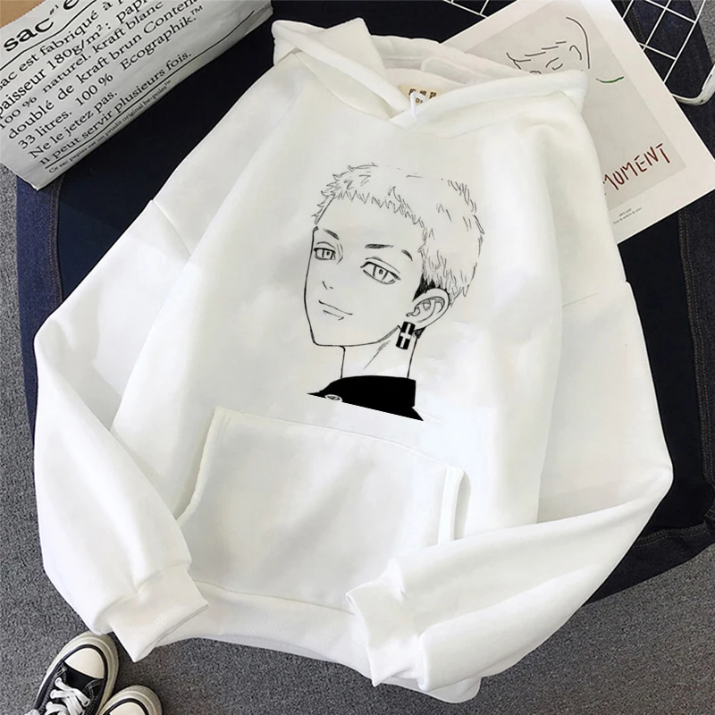

Tokyo Revenger Print Warm Hoodies Women Autumn Winter Sweatshirts Hooded Harajuku Vintage Pullover Female Oversized Streetwear