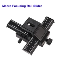 4 way macro focusing rail slider for canon sony nikon pentax canon close up shooting tripod head with 14 screw for dslr camera