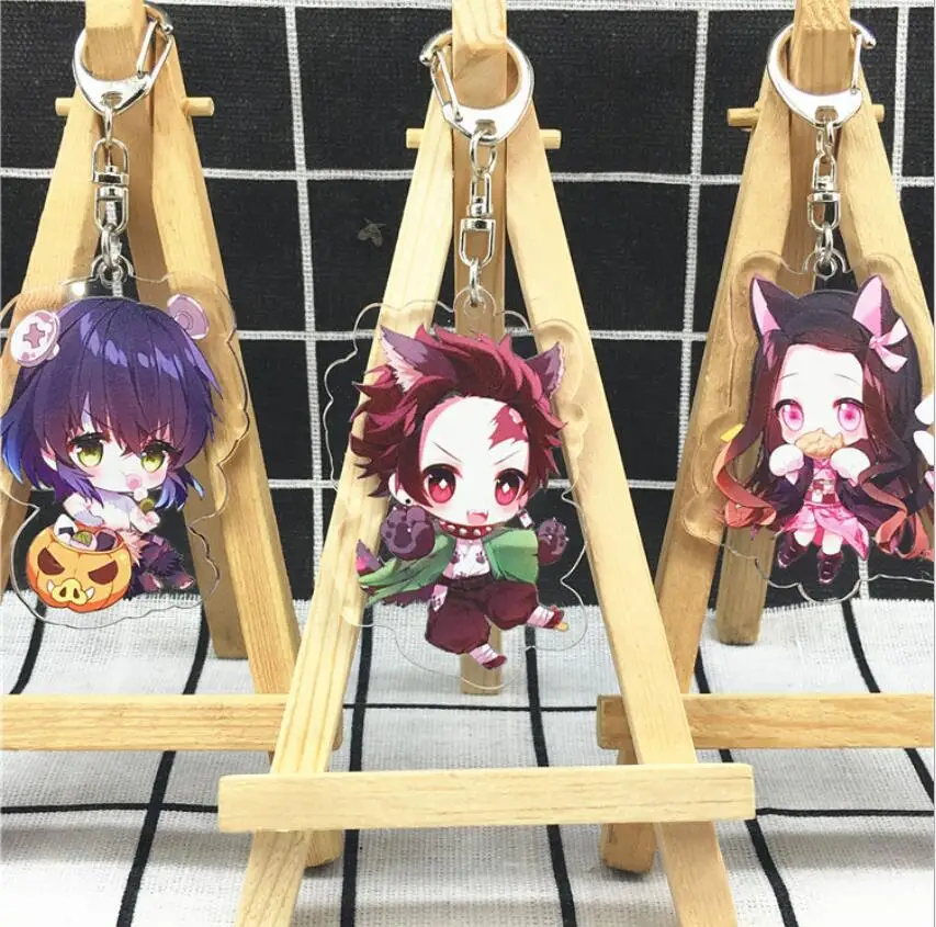 

Anime Demon Slayer: Kimetsu no Yaiba Kamado Nezuko Zenitsu Acrylic Pendant Keychain Figure Collection Model Toy Gifts Cosplay