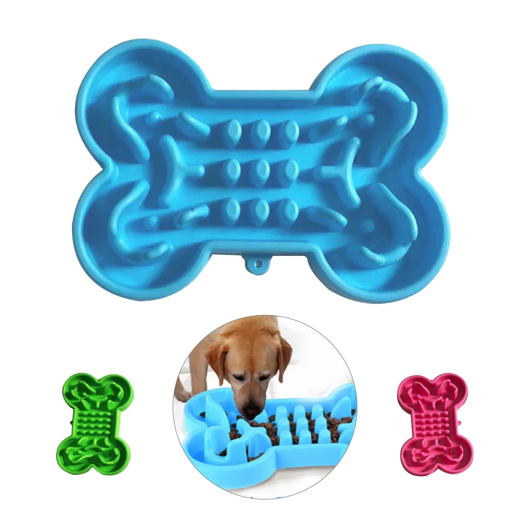 Миска для собак и кошек мягкая резиновая медленная кормушка домашних животных