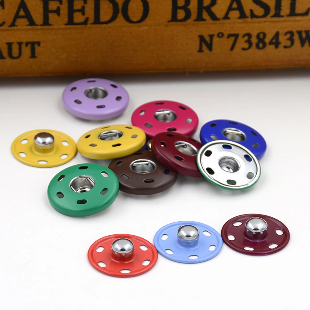 10Pcs Sew-on Snap Buttons Metal Snap Fasteners Button 15mm Sewing Press Buttons for Coats, Jackets, Sweaters, Cardigan, Shawls