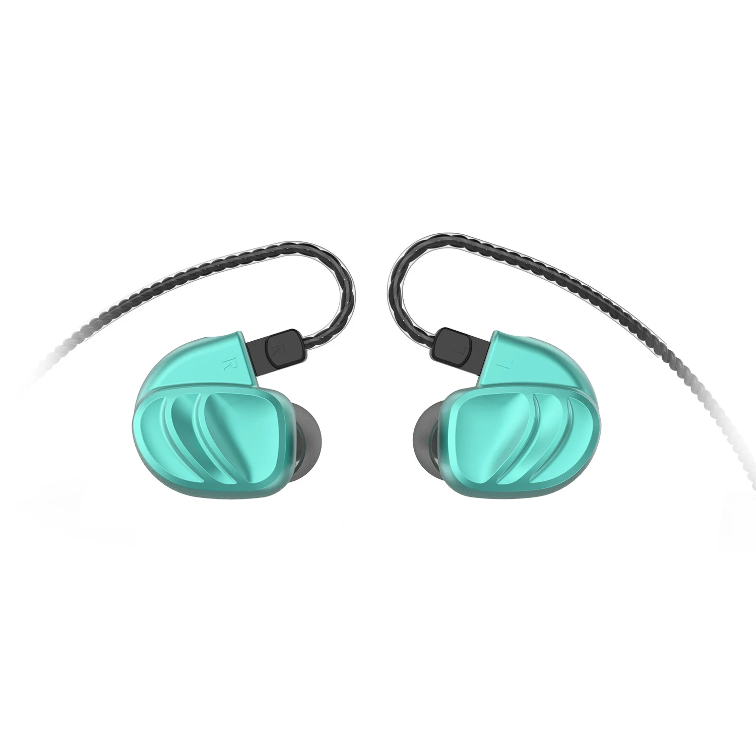 

Bqeyz Kc2 Wired Earphone IEM 8-unit Sports Metal Earplugs Double Pin Interchangeable Wire Ring Iron Earphones for Phone Earbuds