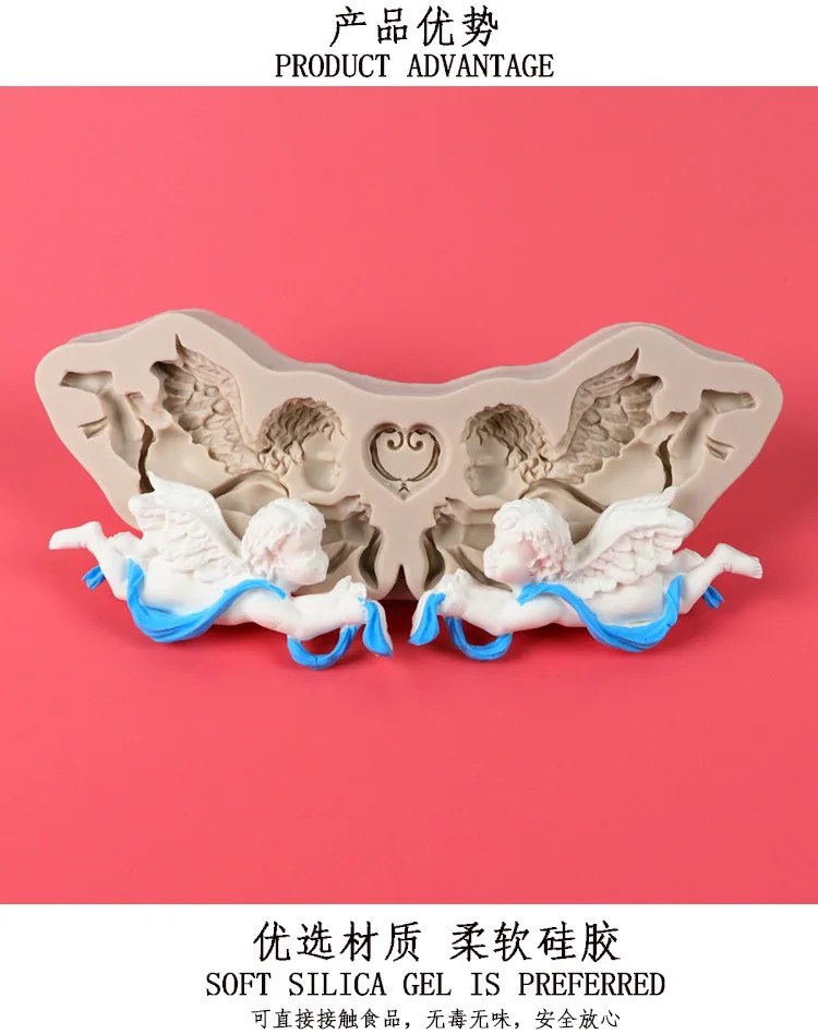 

Angel Flower Silicone Mold Fondant Chocolate Resin Sugarcraft Mold For Pastry Cup Cake Decorating Kitchen Tool