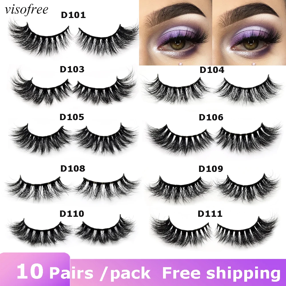 

10 пар/Лот visofree 3D норковые ресницы натуральные длинные wispy Толстые Накладные ресницы макияж многоразовые ресницы Набор оптом D101