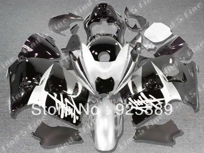 

silver black body for GSXR1300 96 97 98 99 00 01 02 03 04 05 06 07 Injection mold GSXR 1300 GSX R1300 1996 2007 ABS fairing kit