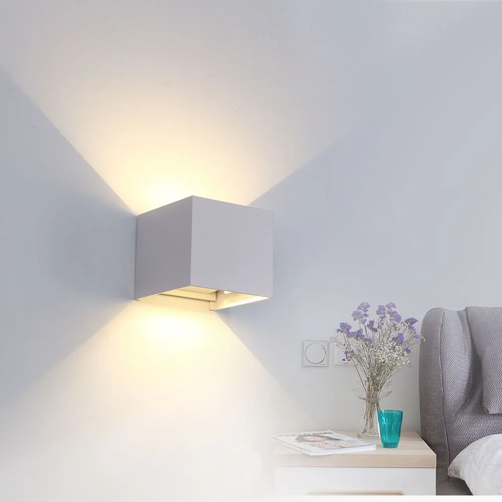 

LED Wall Light 6W 12W IP65 Outdoor Waterproof Adjustable Angle Porch Garden Wall Light AV85-265V Aluminum Indoor Lighting Lamp