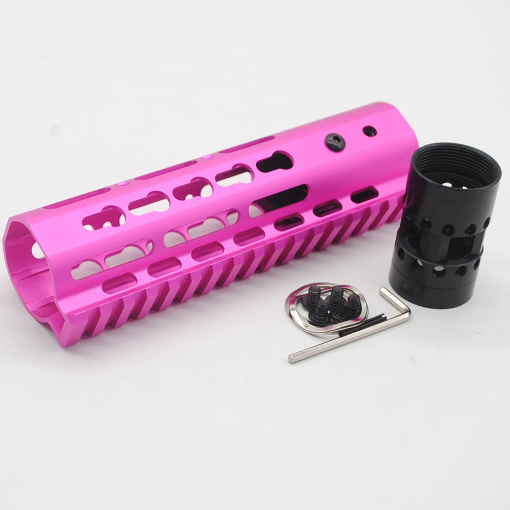 TriRock 7 ''дюймовый Keymod Handguard Rail Free Float Picatinny Монтажная система с алюминиевым/стальным бочком Nut_Pink цвет анодированный