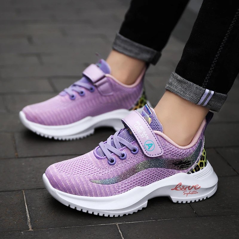 

Детские кроссовки для девочек 2021, спортивные дышащие Симпатичные кроссовки для бега, детская прогулочная спортивная обувь для маленьких де...