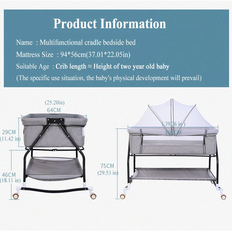 Детская люлька babyinside съемная многофункциональная складная кровать портативные