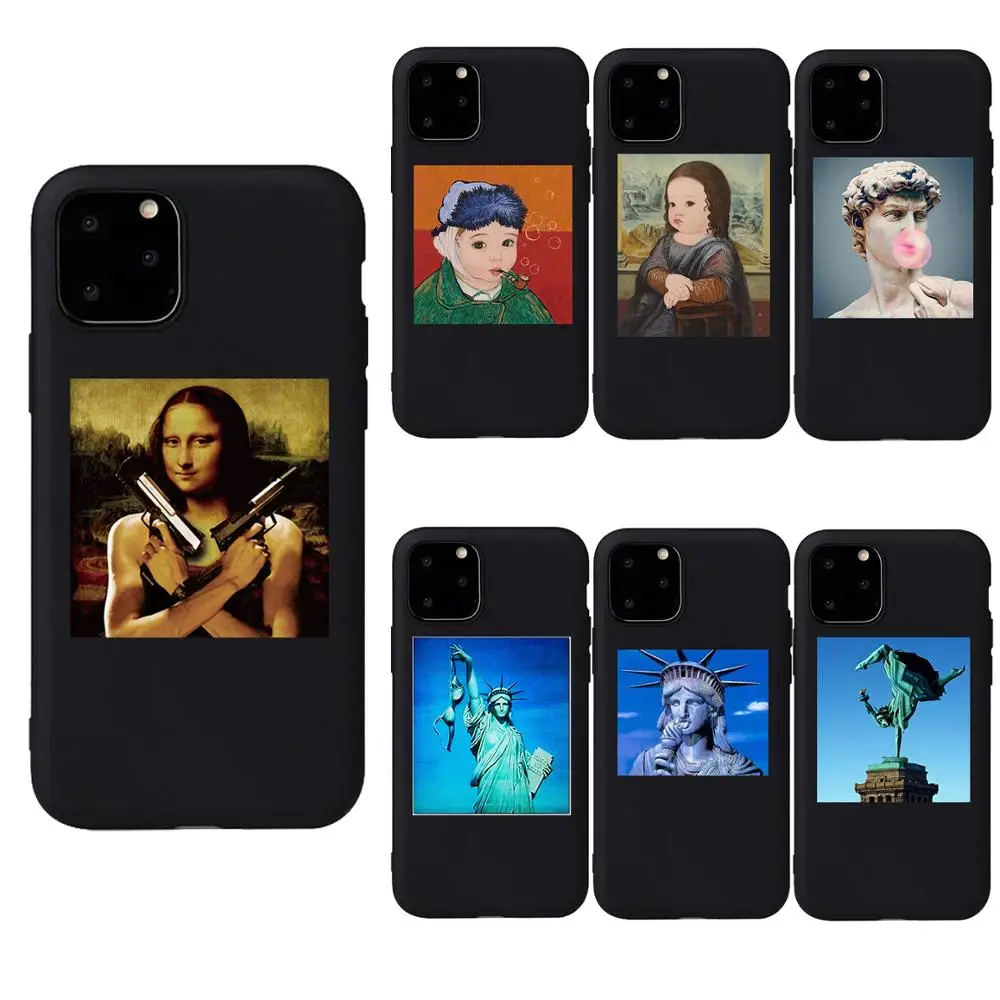 Чехол для iphone 11 с изображением статуи Свободы Моны Лизы искусства Давида мягкий