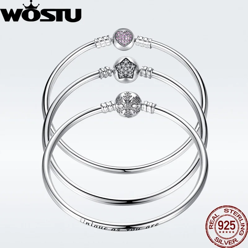 

Authentic 925 Sterling Silver Charm Bracelet Original Beads Chain Bracelet Bangle For Women Unique Bracelet Fit DIY Jewelry Gift