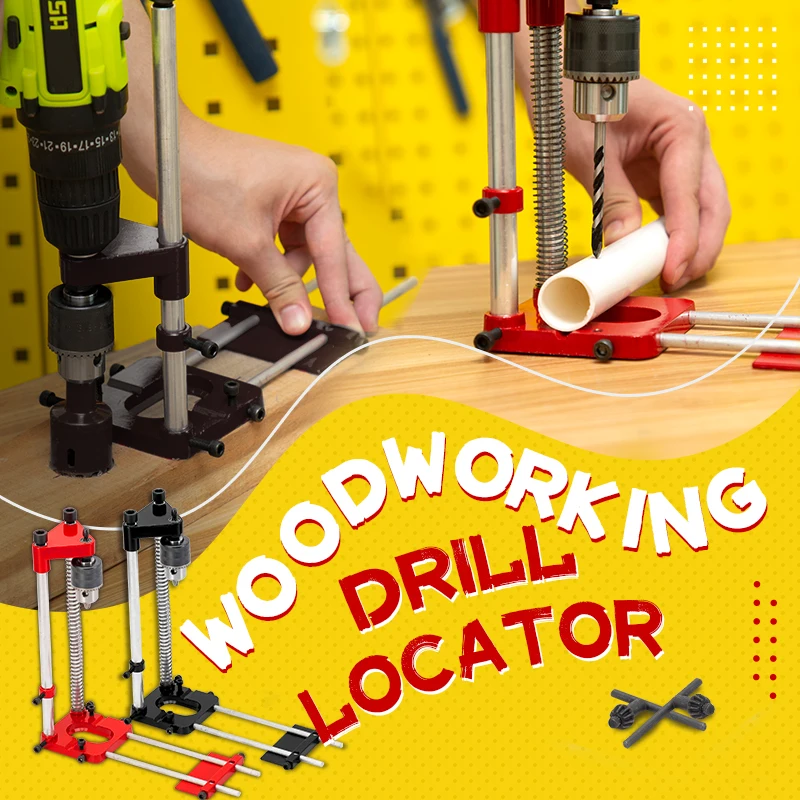 

Woodworking Drill Locator Portable Guide Punching Locator For Woodworker Alloy Steel Labor Saving Woodworking Drilling Locator