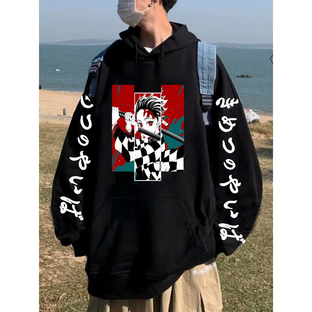 

Толстовка с капюшоном для мужчин и женщин, свитер в стиле хип-хопа с аниме Demon Killer, уличная одежда в стиле Харадзюку, плотный топ на осень и зи...