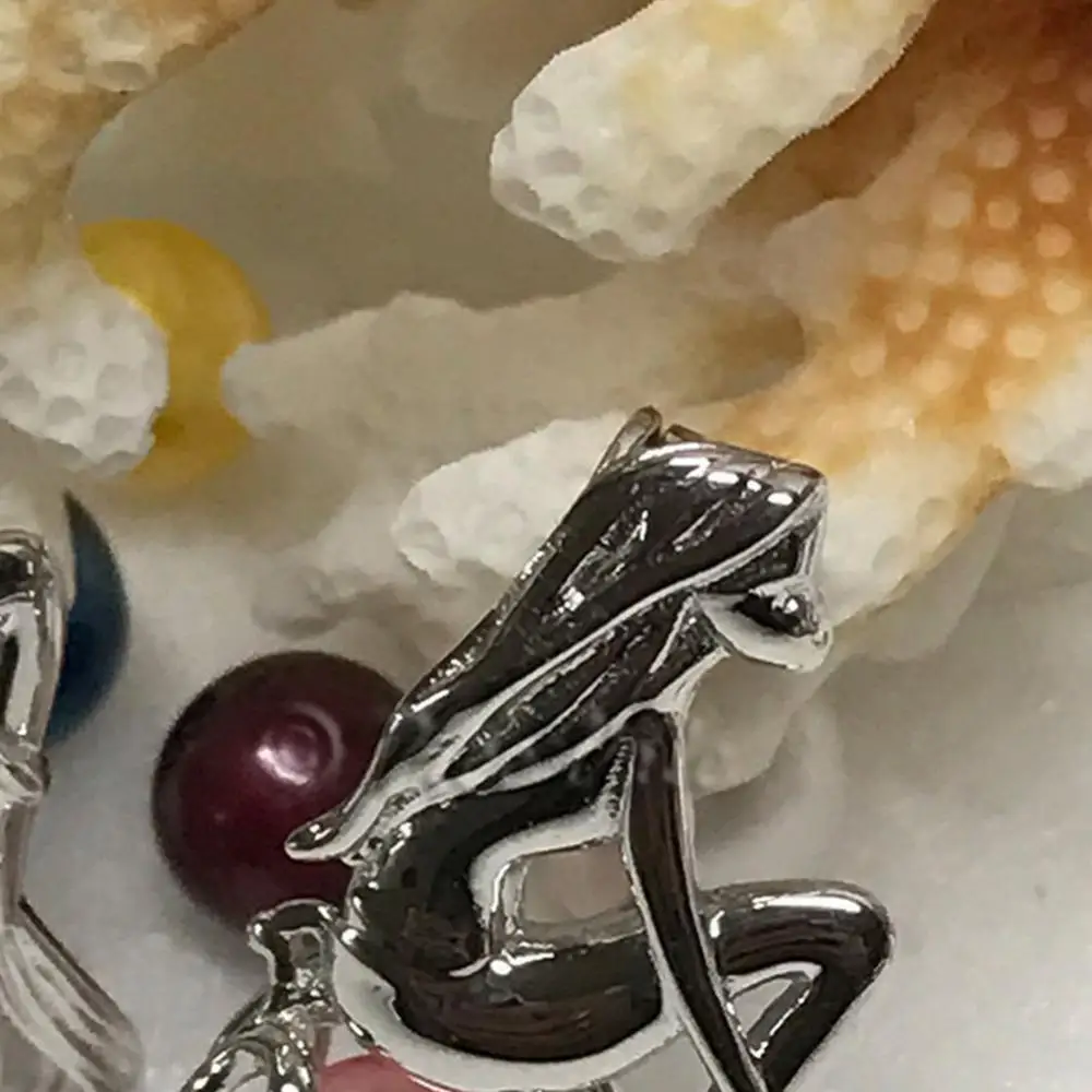

70% Hot Sell Love Sitting Mermaids Shape Faux Pearl Bead Cage Locket Pendant Necklace Jewelry