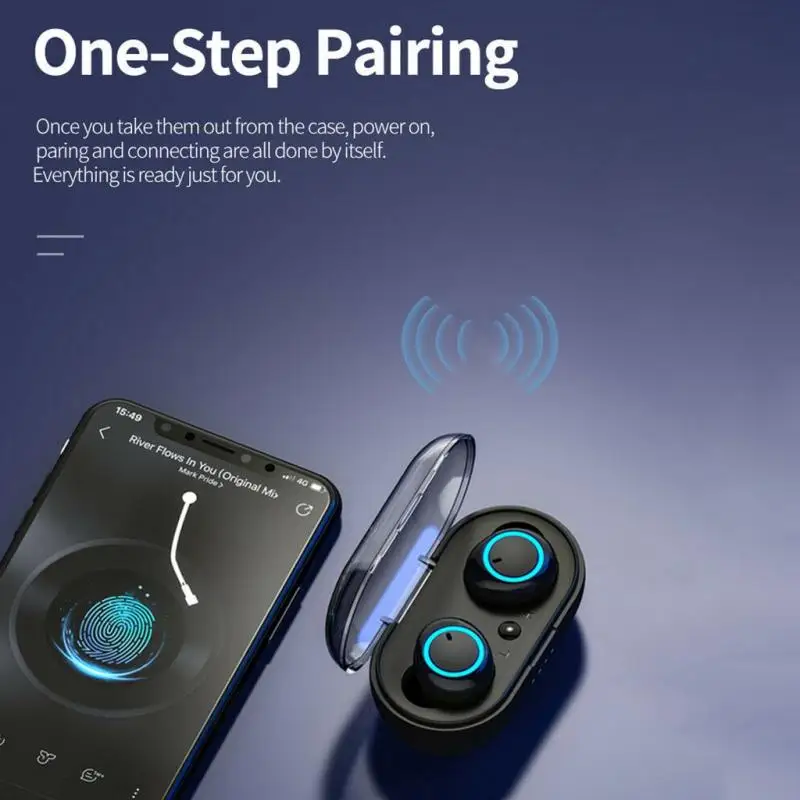 

Y50 TWS Bluetooth Earphone Wireless Headphone Stereo Headset Sport Earbuds Microphone With Charging Box For Smartphone