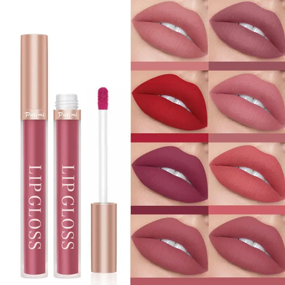 

Fashion Sexy Matte Lipstick Waterproof Long Lasting Lip Moisturizing Women Non Colorful Stick Cup Lipgloss Gloss Velvet Mak P9H4