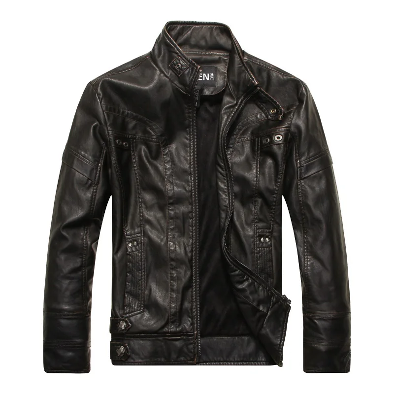 

& Suede Leather Plus Velvet Motorcycle PU Leather Jackets Men 2020 New arrived Autumn Winter Business casual fashion coats