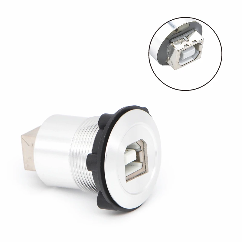 Металлическая розетка USB ELEWIND диаметр монтажа панели 22 мм (USB2.0 мама B-мама B) |