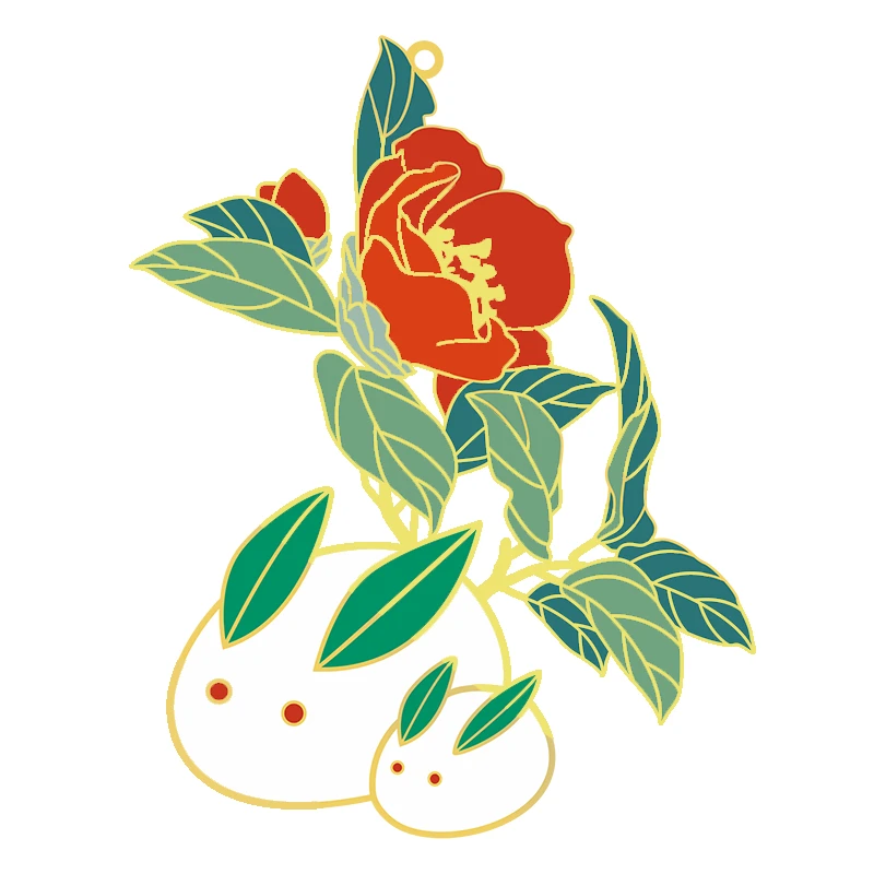 1 шт. китайский стиль милые животные кот кролик птица рыба узор металлическая