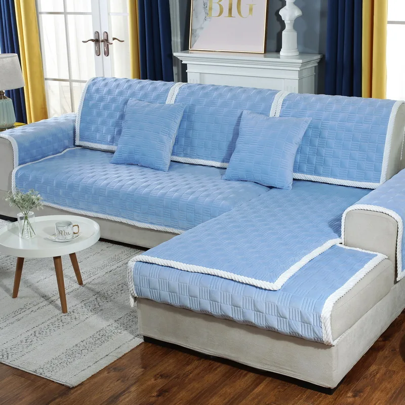 Противогрязный чехол для дивана твердый плюшевый нескользящий в гостиную