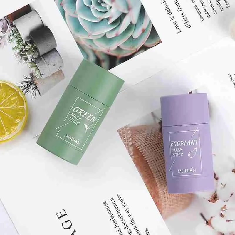 Зеленая маска палка Баклажан очистки палочки пластилина Маска масло Управление