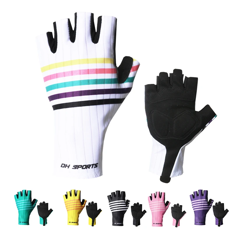

New Stylish Stripe Cycling Gloves Half Finger Sports Breathable Anti-slip Racing Bicycle Mittens Bike accessories