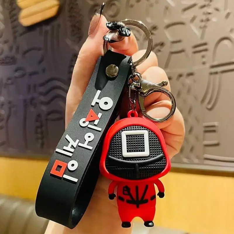 

New Design Korean TV Series Squid Game Keychain Cosplay Solider Squid Game Toy For Christmas Gift