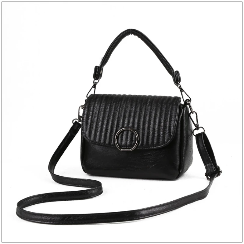 

New Style Small Bag Simple Soft Leather Small Square Bag Single Shoulder Crossbody Korean Versatile Handbag