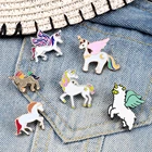 Оригинальный Единорог Pegasus эмалевые броши, булавки, мультяшное волшебное животное, мифическое звере, милое искусственное джинсовое изделие для детей
