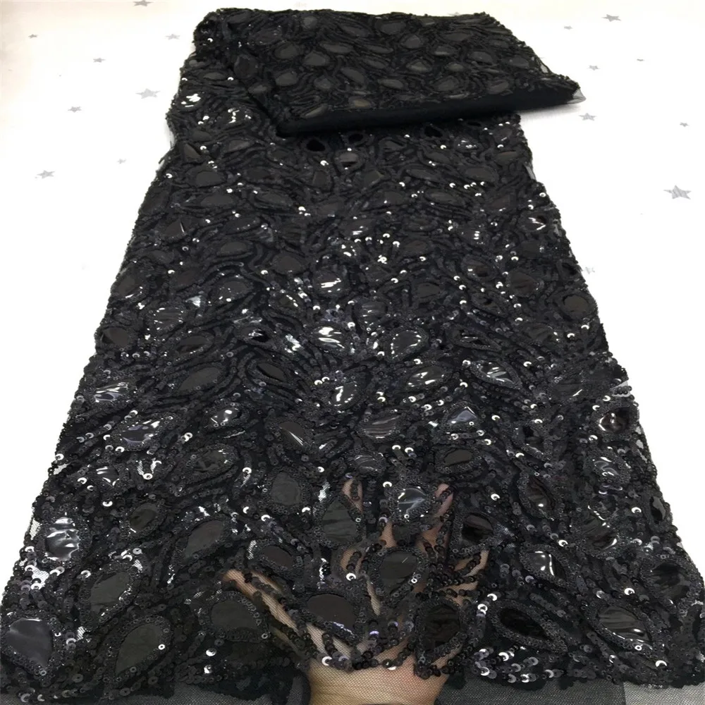 

High Quality African Sequins Lace Fabrics High Quality Lace French Lace Fabric Nigerian Tulle Lace Fabrics For Wedding Dress