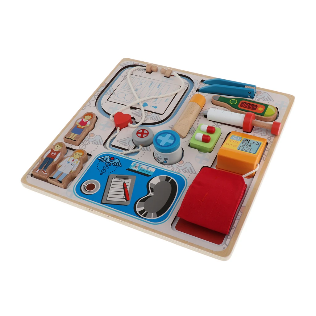 Деревянные наборы для медицинских игр набор докторских инструментов пазл